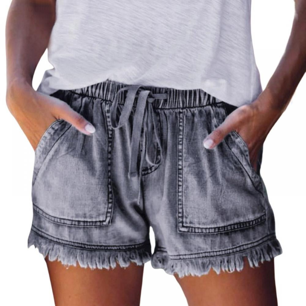 Amazon.com: BAGELISE Jeans for Women Trendy Gym Shorts Women Women's Denim  Shorts Summer Mid Waist Ripped Raw Cut Hem Distressed Stretchy Jean Shorts  Womens Hiking Pants : Sports & Outdoors